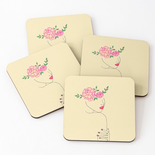 Item preview, Floral cute minimalist line art girl colored  designed and sold by Tauruseagull.