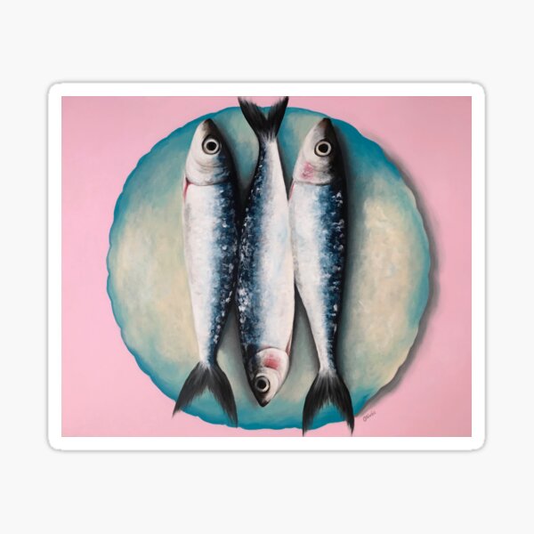 UN PLATO DE SARDINAS Pegatina