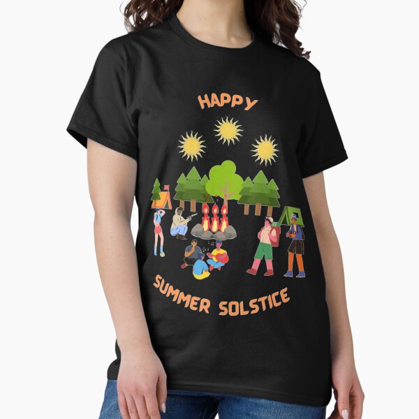 Item preview, Happy Summer Solstice Bon Fire Camping Party Vector Art designed and sold by H3designs.