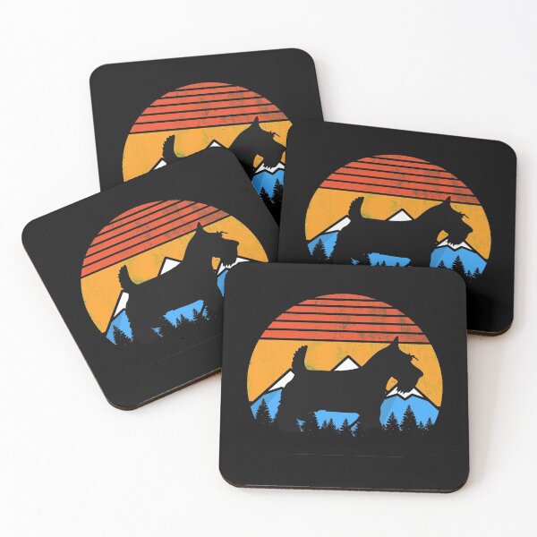 Item preview, Retro Distressed Vintage Sunset Mountains and Forest Scottish Terrier Dog Gift designed and sold by Guarddogdrive.