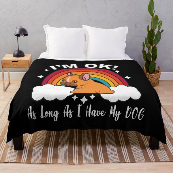 Item preview, I'm Ok As Long As I Have MyDog, Vintage Unicorn Rainbow Design- Cute Puppy Pet Gift For Pug Girlfriend Owner designed and sold by Rassitni.
