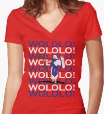 MONK! Women's Fitted V-Neck T-Shirt
