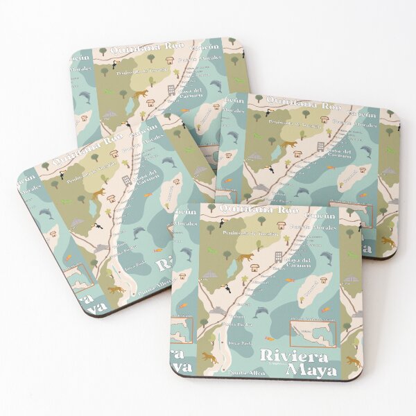 Item preview, Riviera Maya Map designed and sold by SabrinaGold.