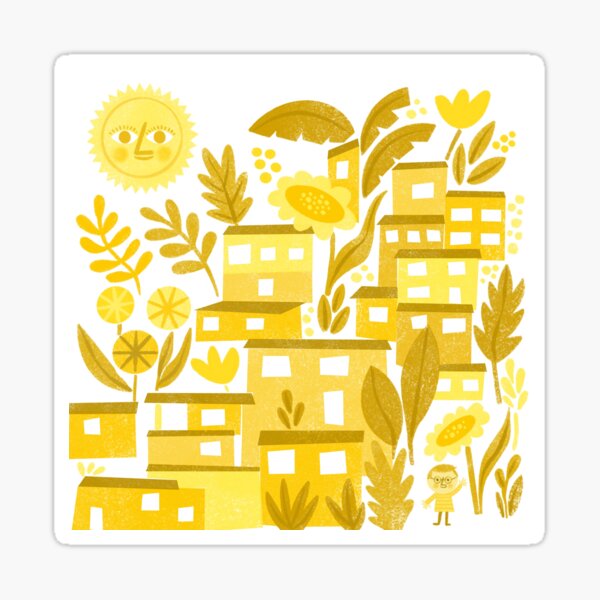Yellow town Sticker