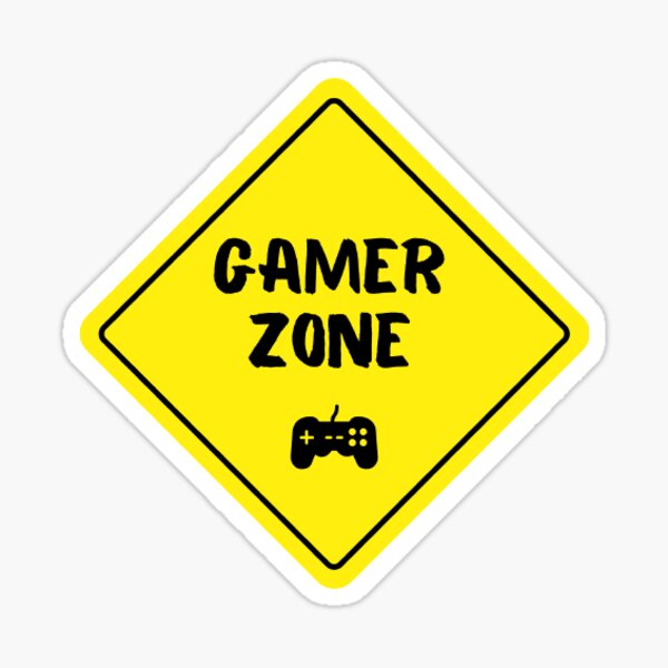 Stickers gamer zone. Panneau attention danger game zone. Stickers geek