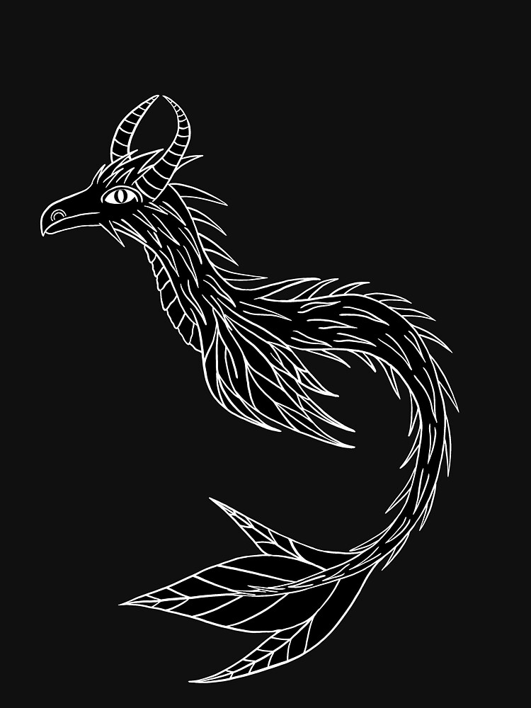 Discover Spiky Black and White Sea Dragon, White Outlines. | Active T-Shirt