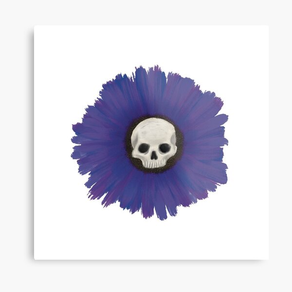 Skull Flower - Purple Metal Print