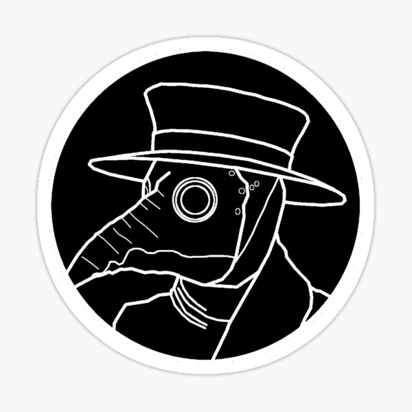 Plague Doctor Logo (Black) Sticker