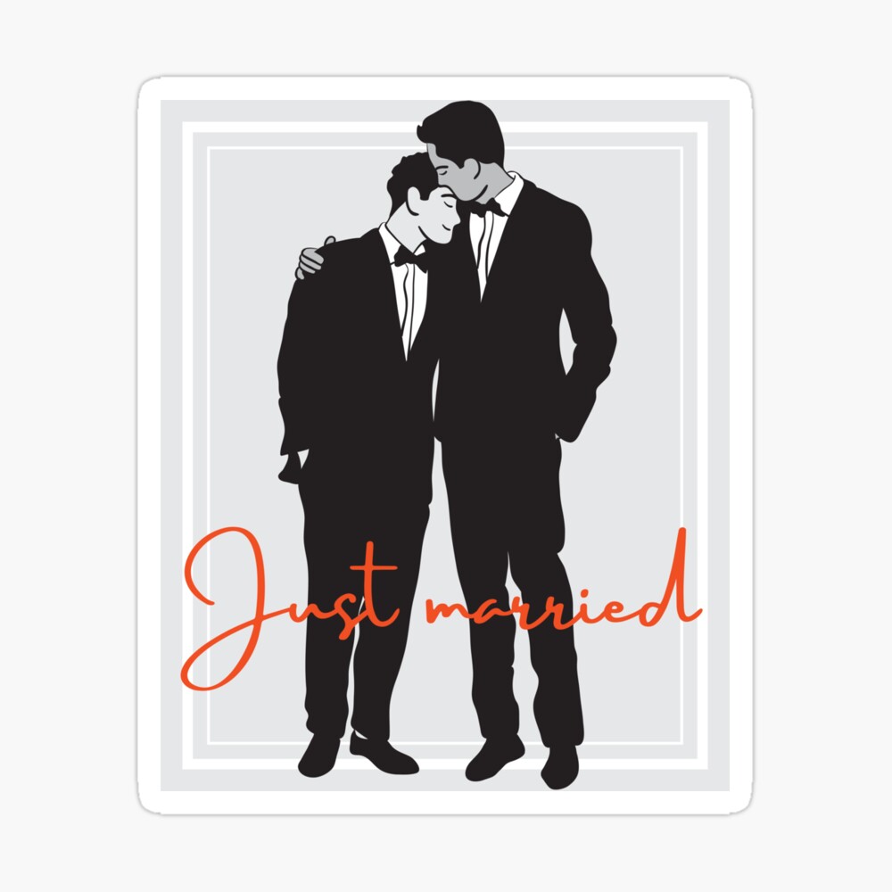 Just Married Two Grooms Same Sex Gay Couple