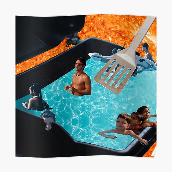 Warm Swimming Pool of Summer (Collage Art) Poster