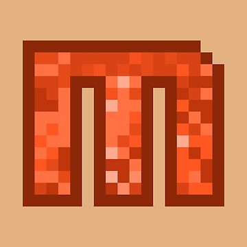 Letter Art Orange Retro Pixel Pattern - M Sticker for Sale by