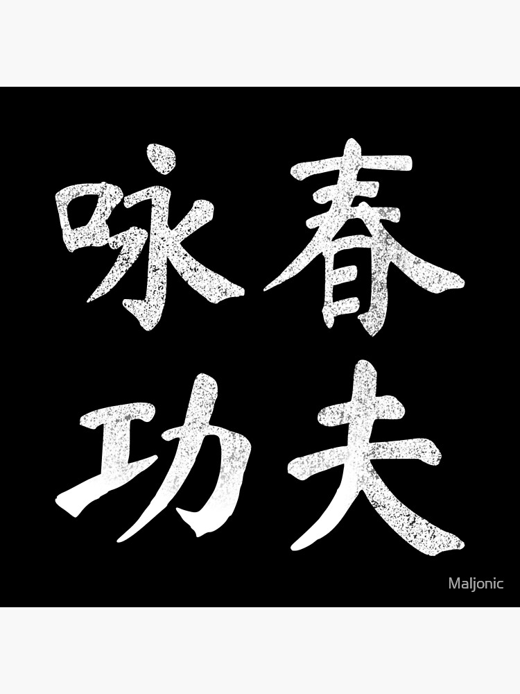 "Wing Chun Style Kung Fu Vintage Chinese Letters Characters Writing