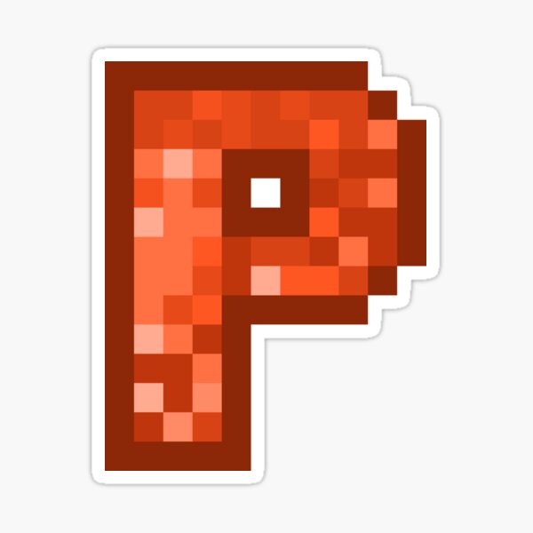 Letter Art Orange Retro Pixel Pattern - M Sticker for Sale by dylanxh