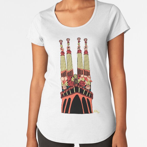 Sagrada Familia Camiseta premium de cuello ancho