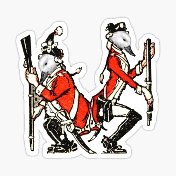 Two Duck Men Squatting Sticker