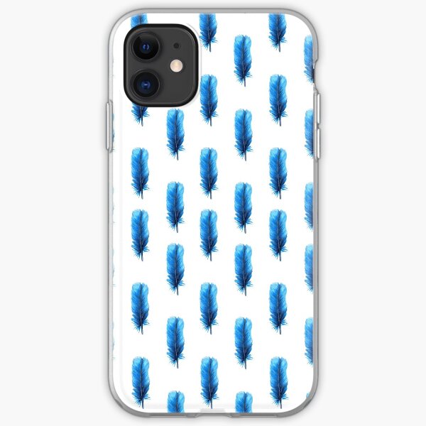 Blue feathers iPhone Soft Case