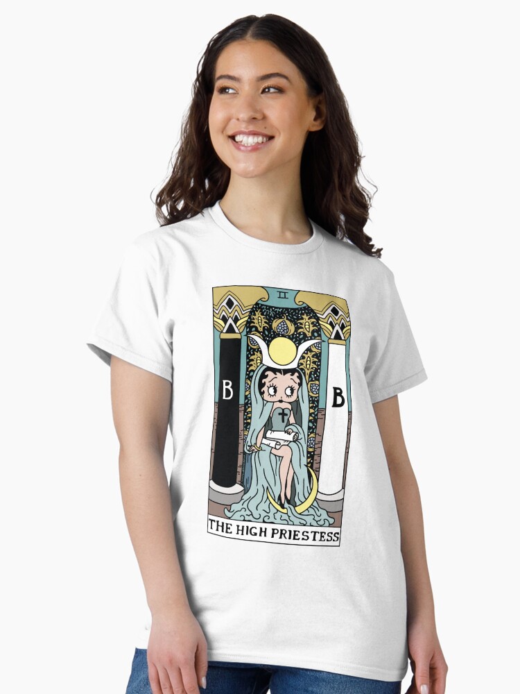 Thumbnail 2 of 7, Classic T-Shirt, Betty Boop Tarots: The High Priestess designed and sold by Lucy-Faery.