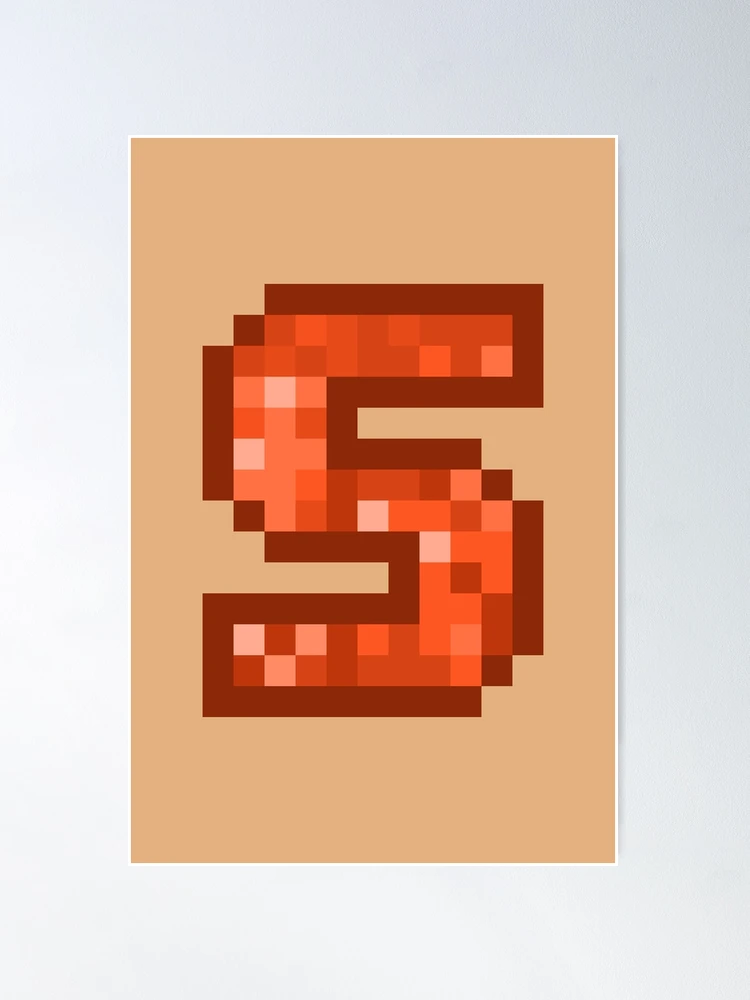 Letter Art Orange Retro Pixel Pattern - S Poster for Sale by dylanxh