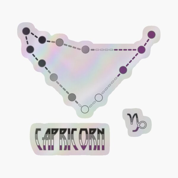 ASEXUAL PRIDE CAPRICORN ZODIAC CONSTELLATION STICKERS Holographic Sticker