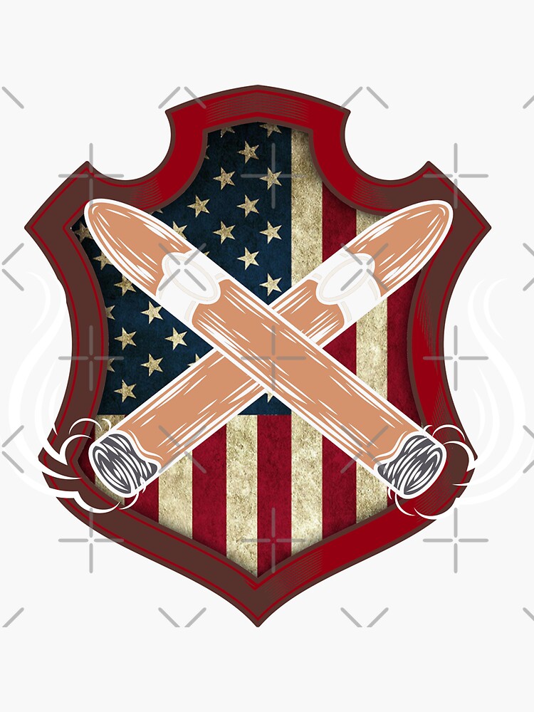 Patriotic USA American Flag Cigar Sticker for Sale by tshirtexpressiv