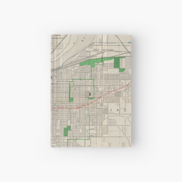 Vintage Map of Kansas City (1893) Hardcover Journal