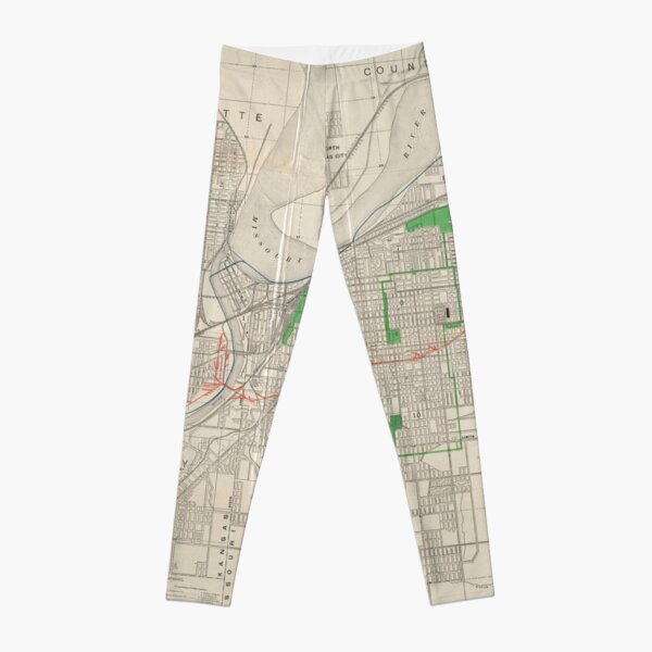 Vintage Map of Kansas City (1893) Leggings