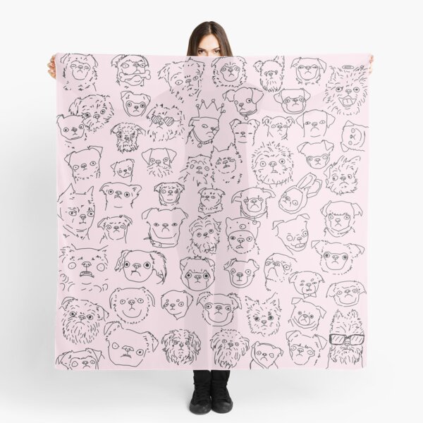 Pink- Griffons (no text) Scarf