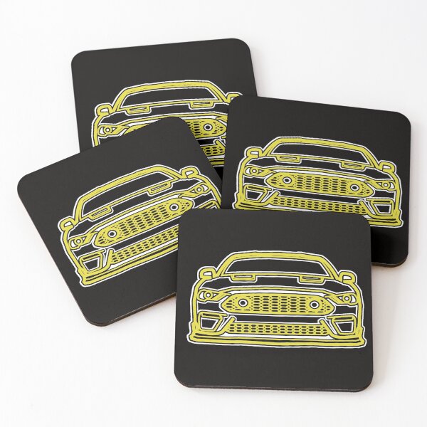 Item preview, 2021 Mustang Mach1 Outline in Grabber Yellow designed and sold by FabFreakShop.