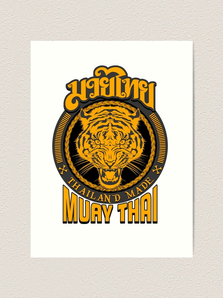 Tiger Sagat Muay Thai Thailand Martial Art Logo Art Print By Lu2k Redbubble