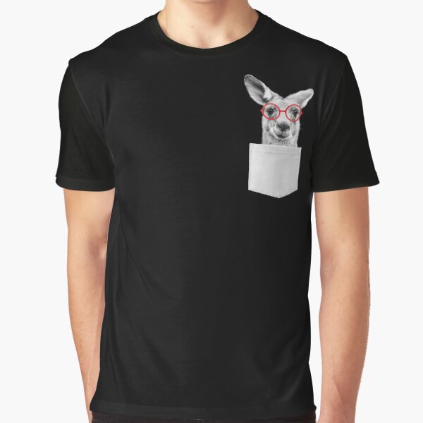 Kangaroo pocket, Funny Kangaroo, aussie t shirt, australia shirt, funny shirts, cool t shirt, koala bear, australian animals, kangaroo pouch Graphic T-Shirt