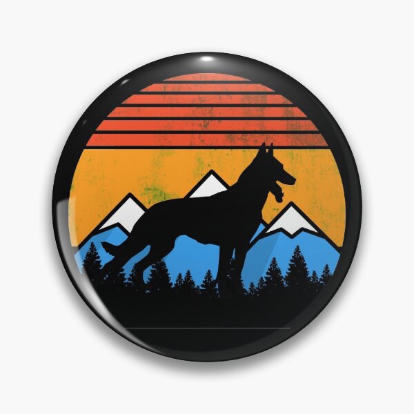 Item preview, Distressed Vintage Sunset Mountains and Forest Dutch Shepherd Dutchie Dog Gift designed and sold by Guarddogdrive.