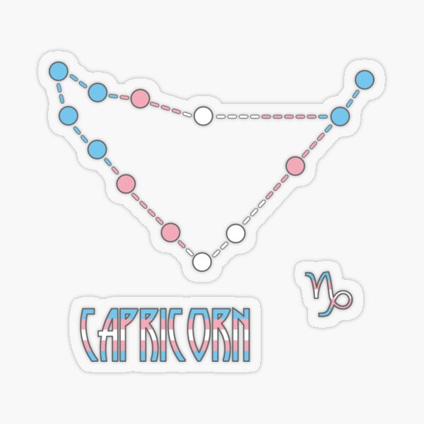 TRANSGENDER PRIDE CAPRICORN ZODIAC CONSTELLATION STICKERS Transparent Sticker