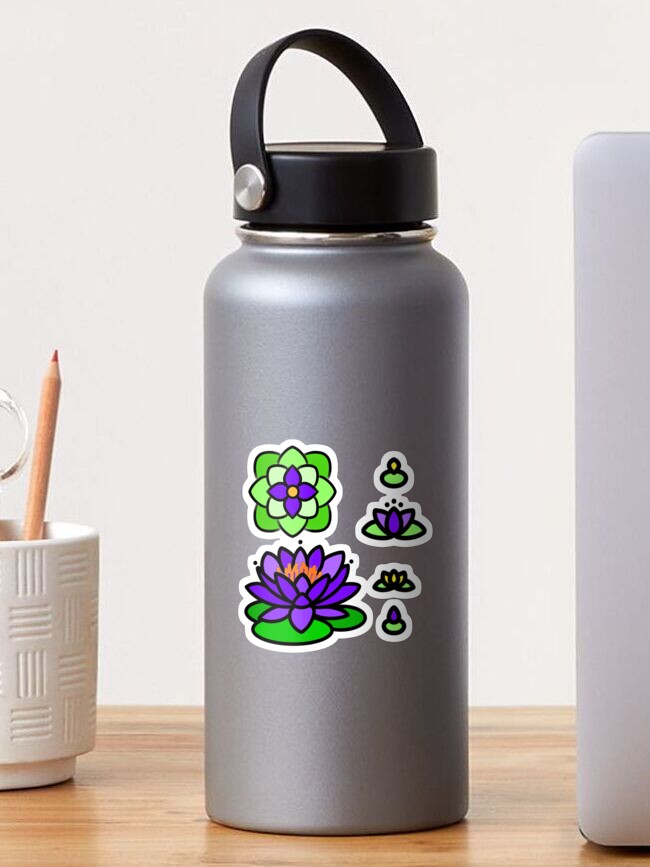 Pegatina «Patrón de lirio de agua púrpura | estampado de flores púrpura |  patrón de nenúfar | diseño floral de agua | bígaro muy peri nenúfares» de  hollycooper | Redbubble