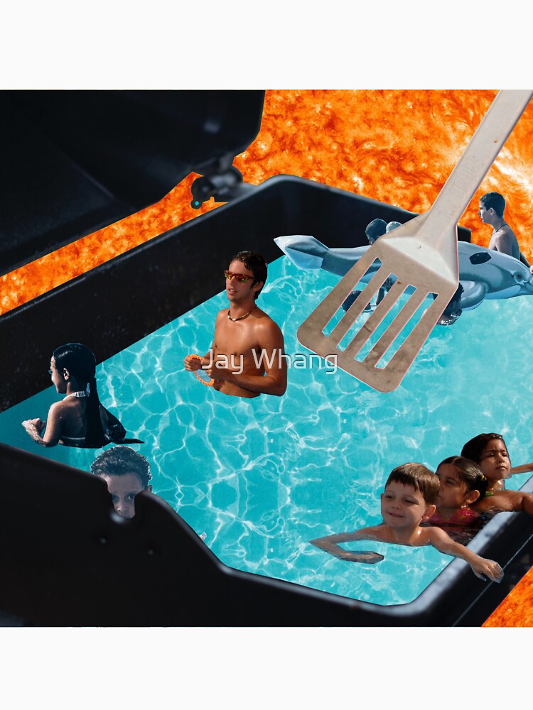 Warm Swimming Pool of Summer (Collage Art) by Jay-Whang-Arts