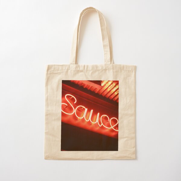 Sauce (phtograph of cursive neon sign in New York) Cotton Tote Bag