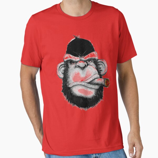 Vista previa del artículo con la obra «Gorila con cigarro», diseñado y vendido por CRINGEWORTHY TEES.