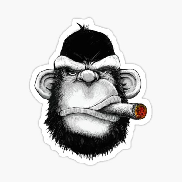 Vista previa del artículo con la obra «Gorila con cigarro», diseñado y vendido por CRINGEWORTHY TEES.
