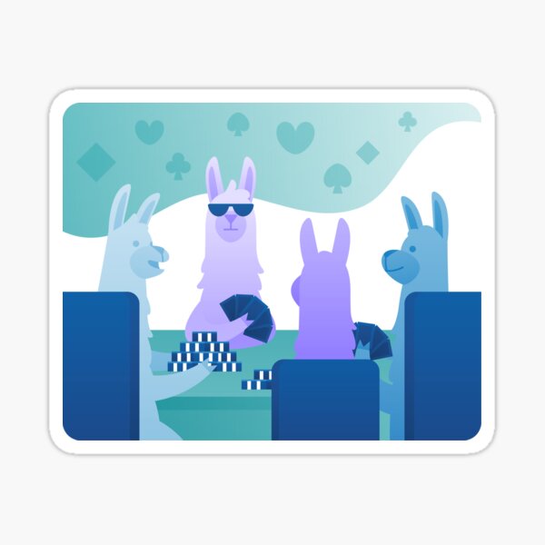 Llama Poker Face Sticker