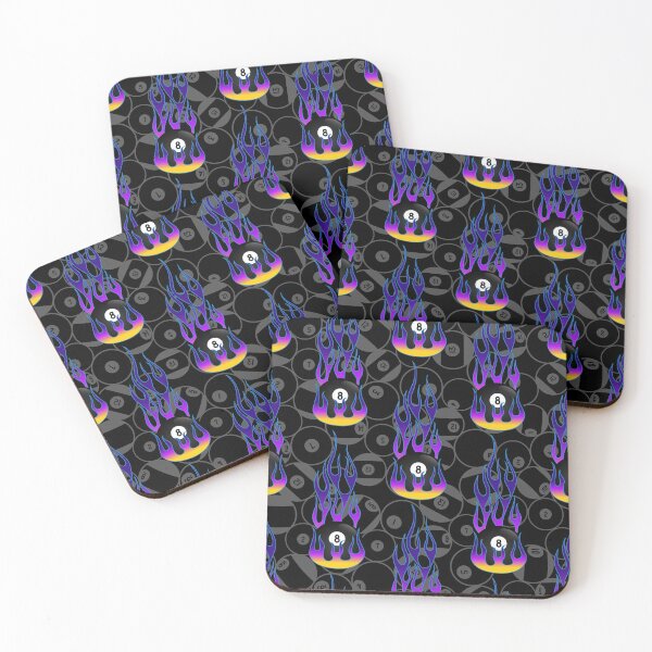 Item preview, Black - Purple Flaming 8 Ball  designed and sold by WickedRefined - Nicole Demereckis.