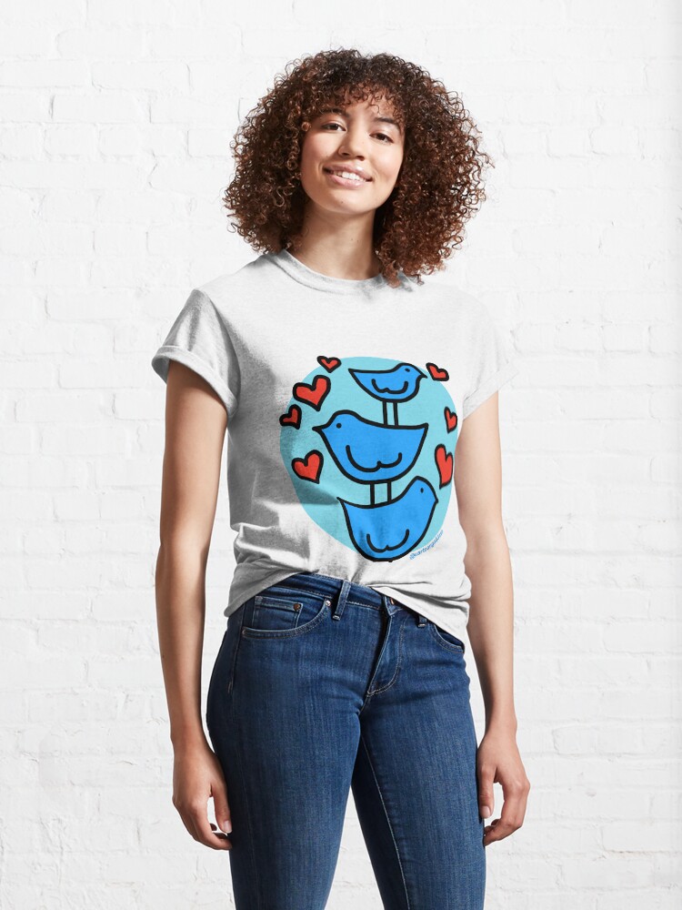 Thumbnail 4 of 7, Classic T-Shirt, Love Birds designed and sold by cartoongoddess.