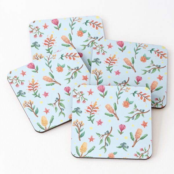 Item preview, Blue Australian native plant pattern, Native flowers and Leaves Pattern designed and sold by StrayLeaves.