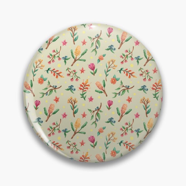 Item preview, Green Australian native plant pattern, Native flowers and Leaves Pattern designed and sold by StrayLeaves.