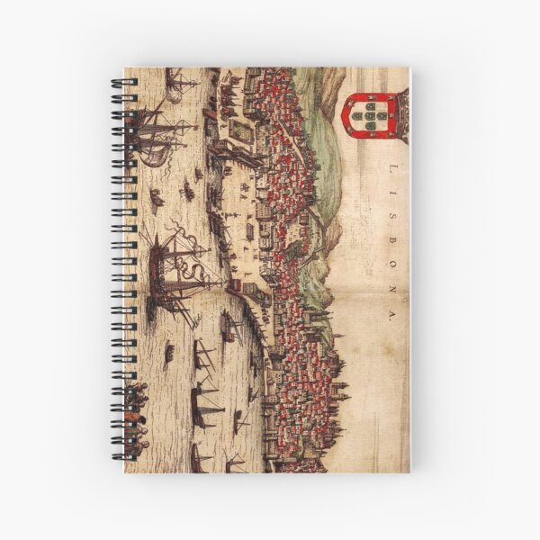 Aperçu de l'œuvre Carte illustrée vintage de Lisbonne Portugal (1572) créée et vendue par BravuraMedia.