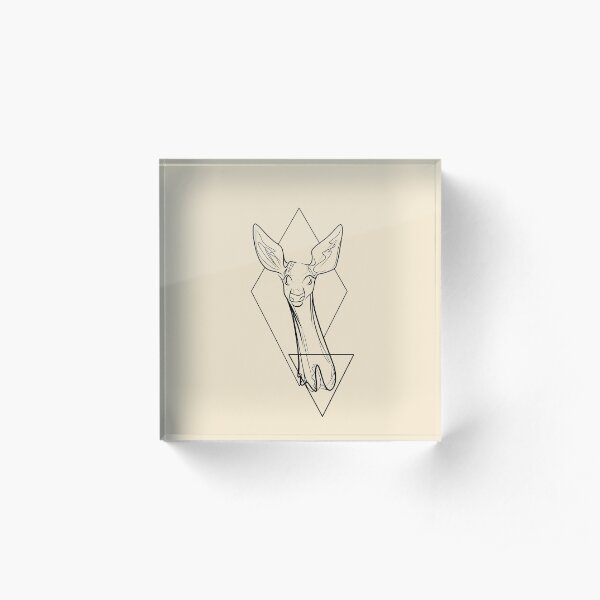 Lineart Deer Design Acrylic Block
