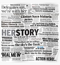 Hillary Clinton Historic Headlines Poster