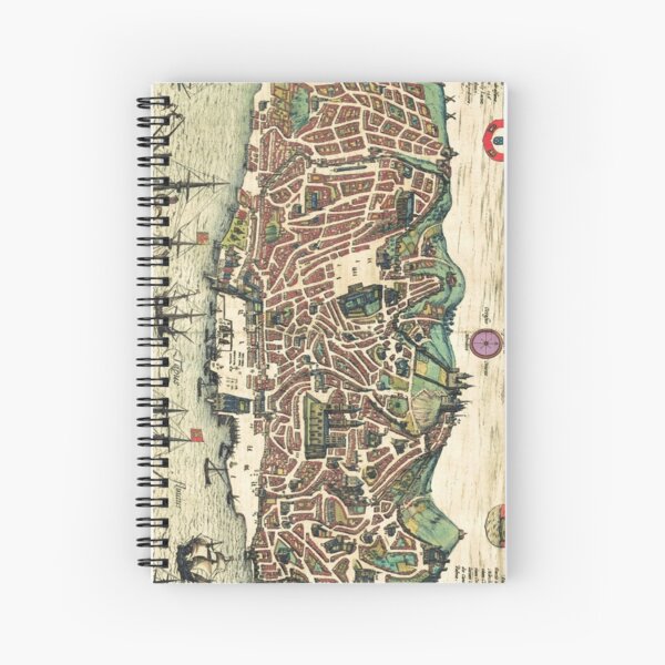 Aperçu de l'œuvre Carte Vintage de Lisbonne Portugal (1598) créée et vendue par BravuraMedia.