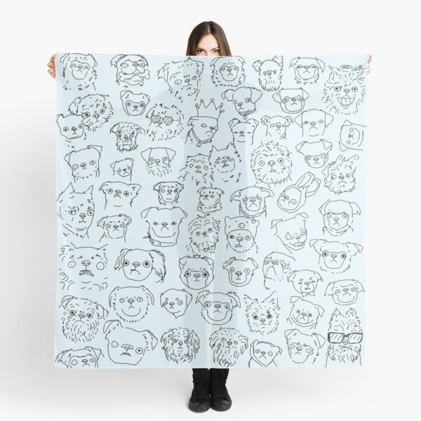 Blue- Griffons (no text) Scarf