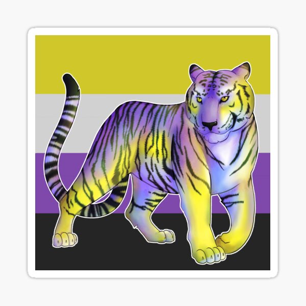 "Nonbinary Tiger Pride" Sticker by MatchaaMilkTea Redbubble