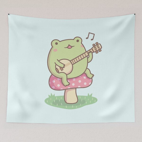 Item preview, Cute Frog Playing Banjo On Toadstool designed and sold by rustydoodle.