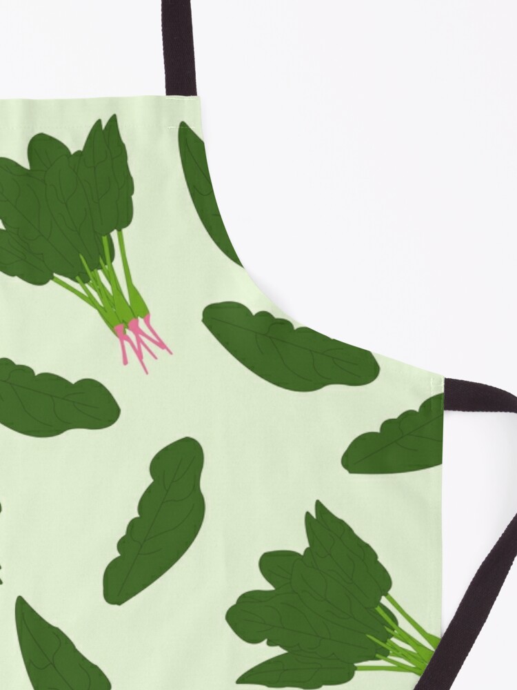 Discover Green Spinach Leaves Pattern Apron